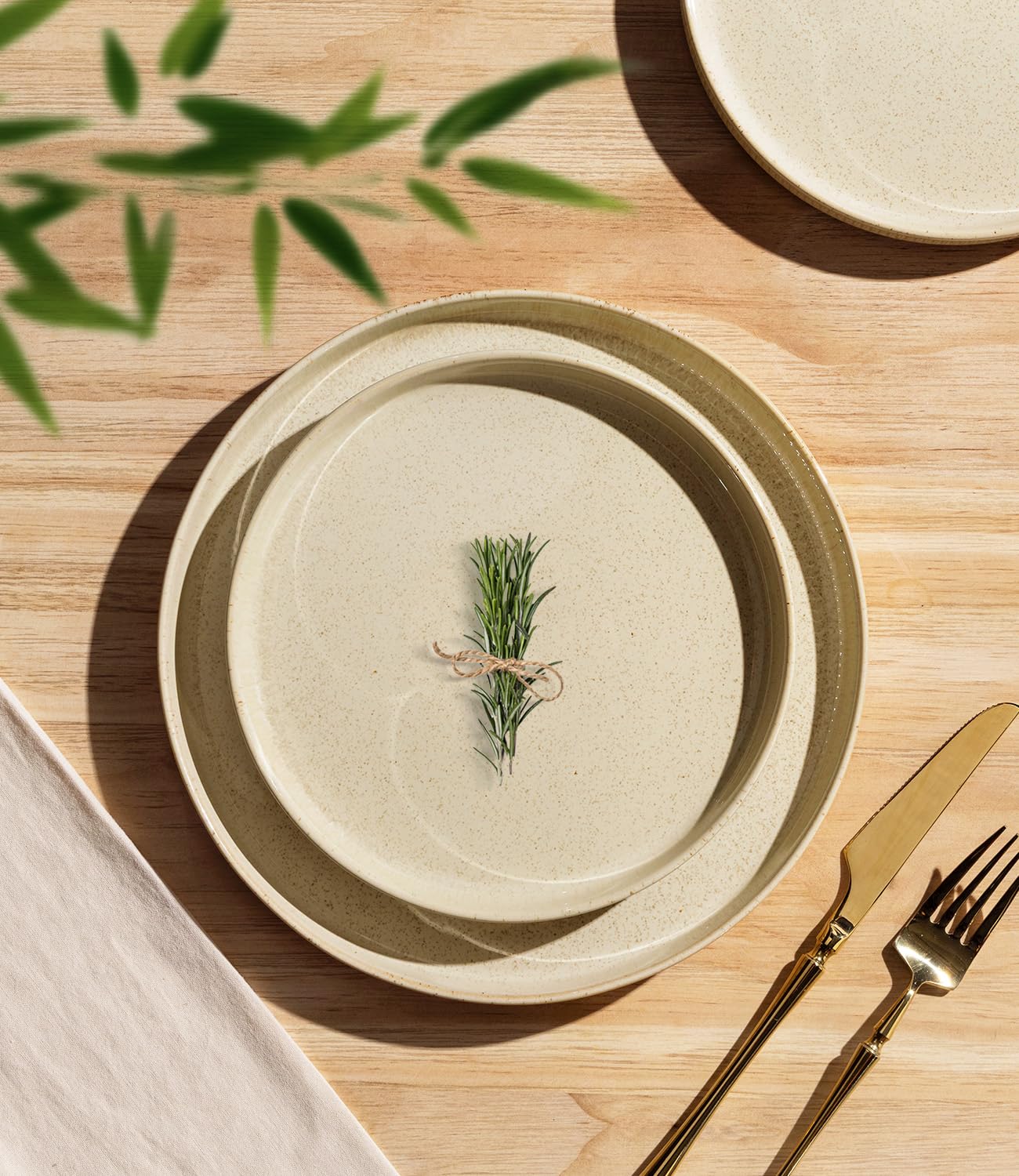 TheTerra ceramic salad plate with speckled glaze for everyday meals