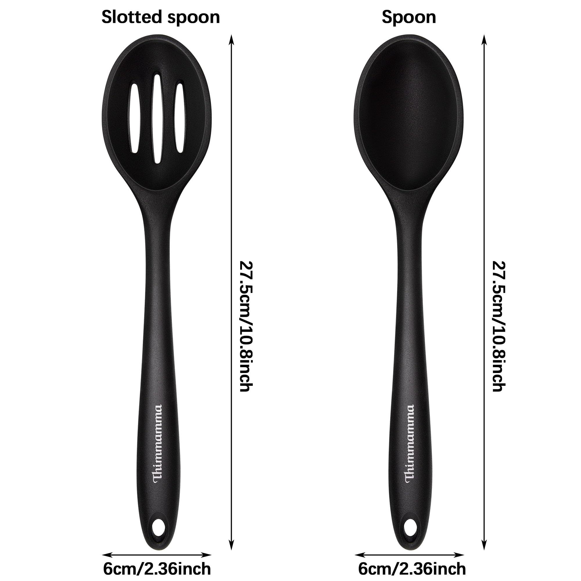 Thimmamma silicone spoon heat-resistant up to 446°F protects nonstick cookware.