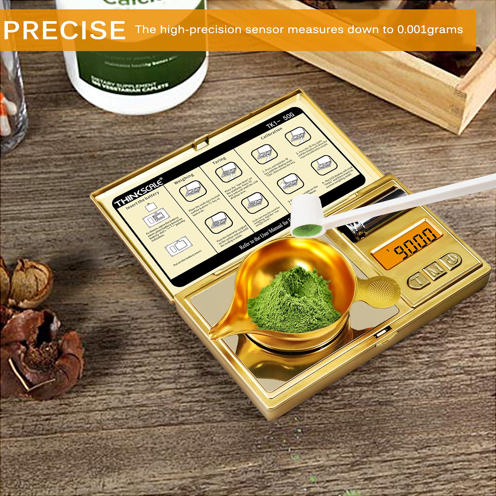 THINKSCALE scale with backlit LCD for easy readings in dim light