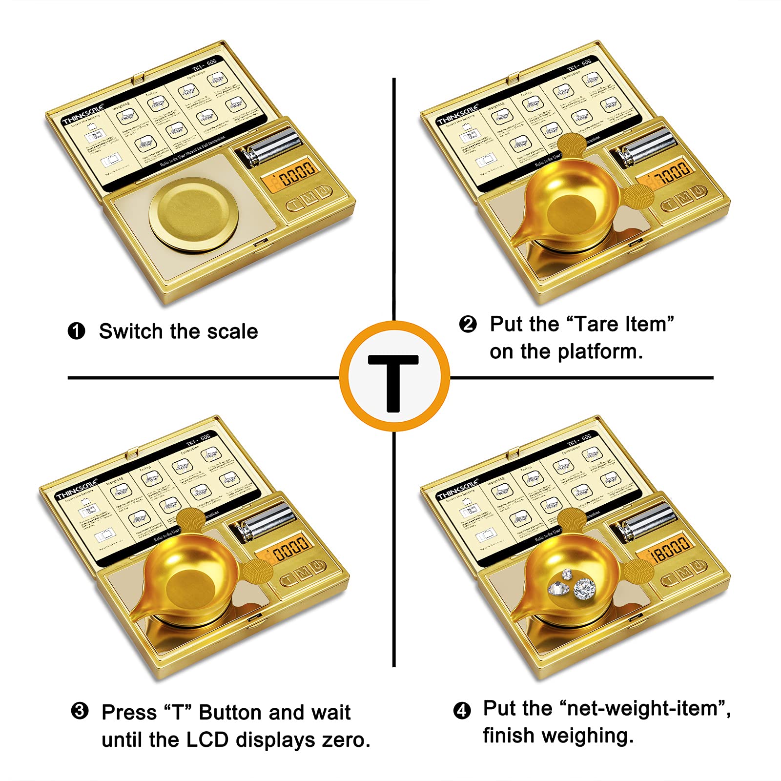 THINKSCALE portable milligram scale fits in a pocket for on-the-go weighing