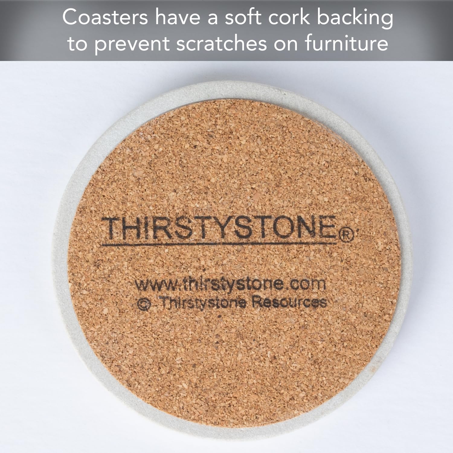 Thirstystone 4-inch diameter coaster fits most glasses.