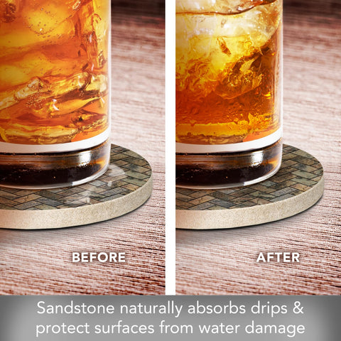 Thirstystone heat-tolerant coaster protects desks from hot beverages.