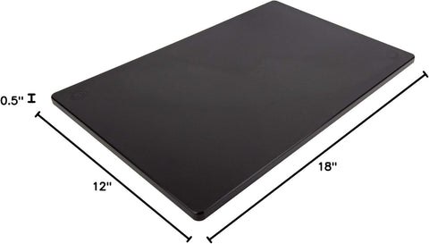 Three-pound Thirteen Chefs cutting board provides stable cutting surface.