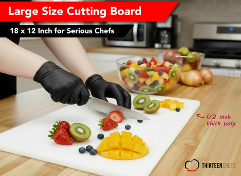 Thirteen Chefs hdpp board highlights durability for heavy chopping tasks.