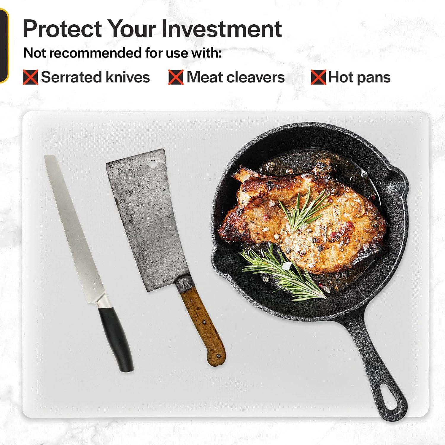 Thirteen Chefs restaurant-grade cutting board indicating professional quality