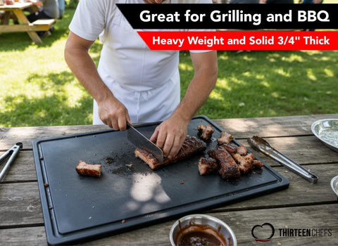 3/4 inch thick HDPE material provides durable heat-tolerant performance.
