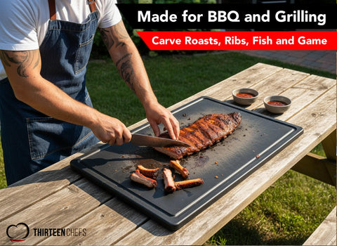 Thirteen Chefs NSF-certified cutting board for restaurant-grade durability.