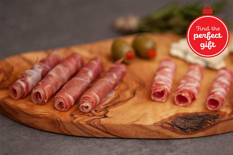 Thirteen Chefs olive wood gift idea makes a thoughtful kitchen present.