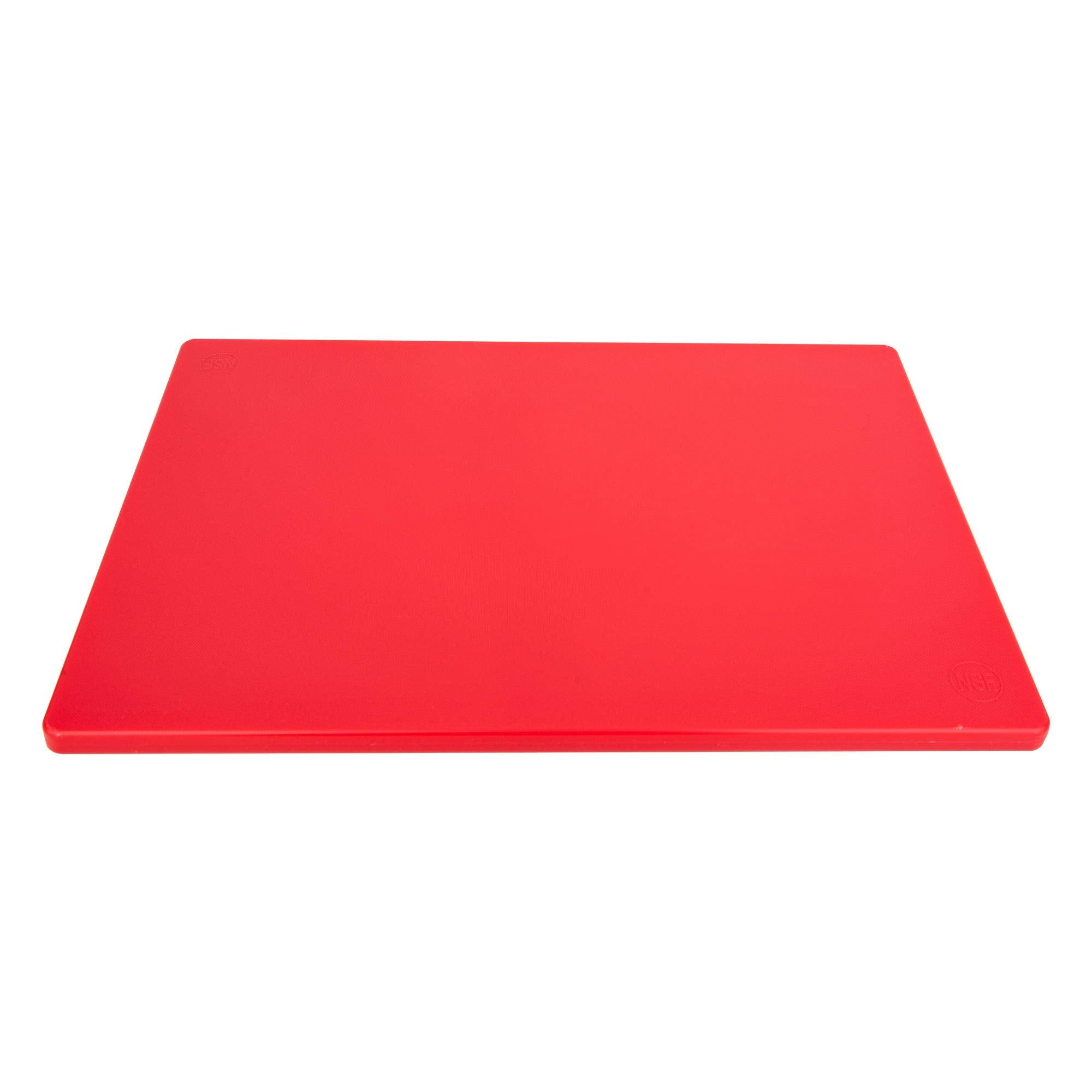 Non-slip base provides stability during chopping on the red Thirteen Chefs board.