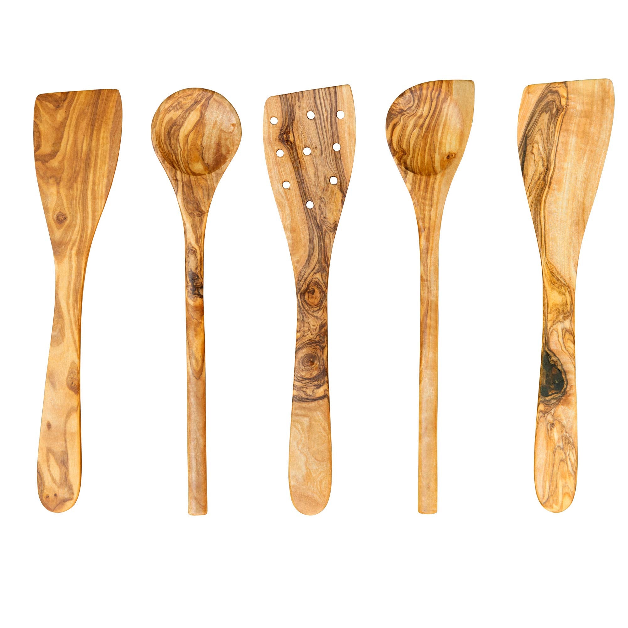 Thirteen Chefs Tramanto flat spatula with rich olive wood grain