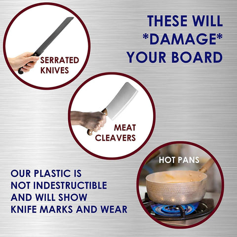 Thirteen Chefs white cutting board odor-resistant design maintains a fresh prep area