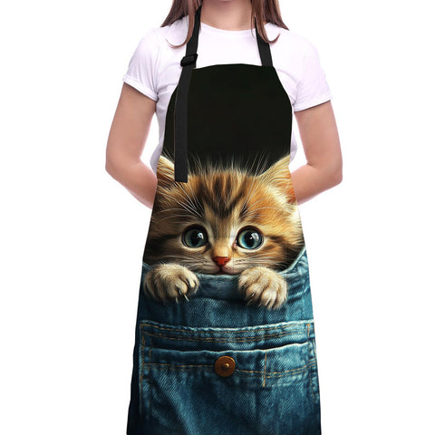 THISFIND Cat in Pocket Apron is easy to wash and quick to dry.
