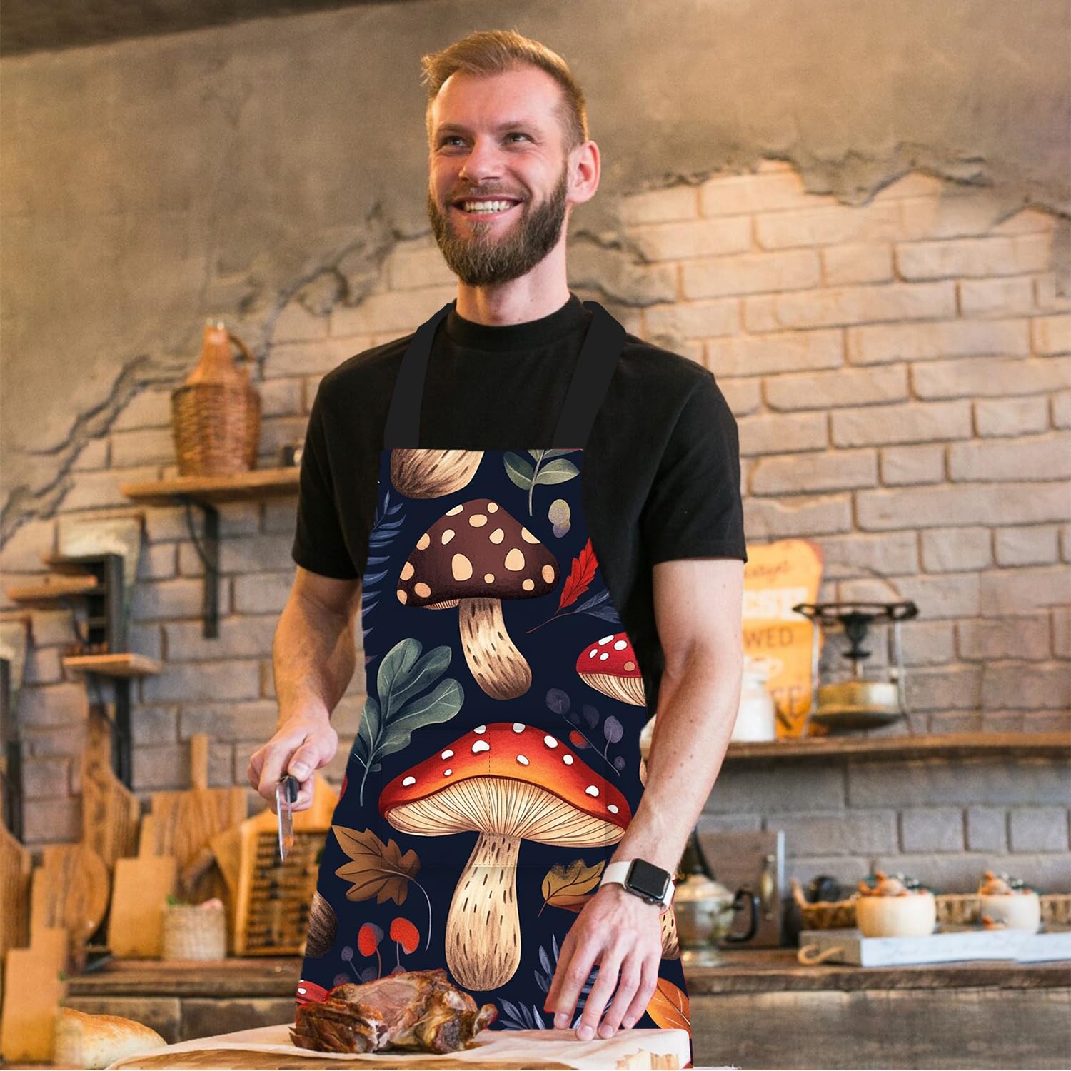 THISFIND waterproof apron protects clothes during cooking or painting.