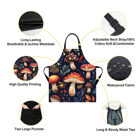 THISFIND navy design apron blends style with practicality for kitchen use.
