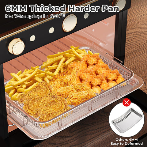 THORSES non-stick surface allows quick cleanup after cooking crispy results.