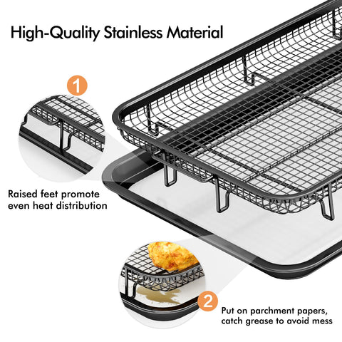 THORSES stainless steel nonstick basket enables easy food release