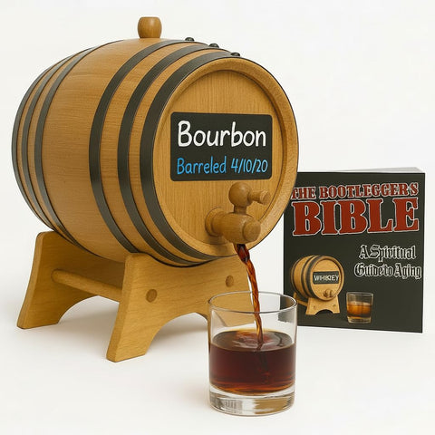 Thousand Oaks Barrel front view highlights chalkboard panel for customization and aging notes