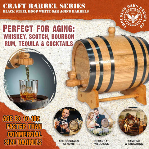 THOUSAND OAKS BARREL bung spigot kit enables easy pouring and monitoring of aged spirits.