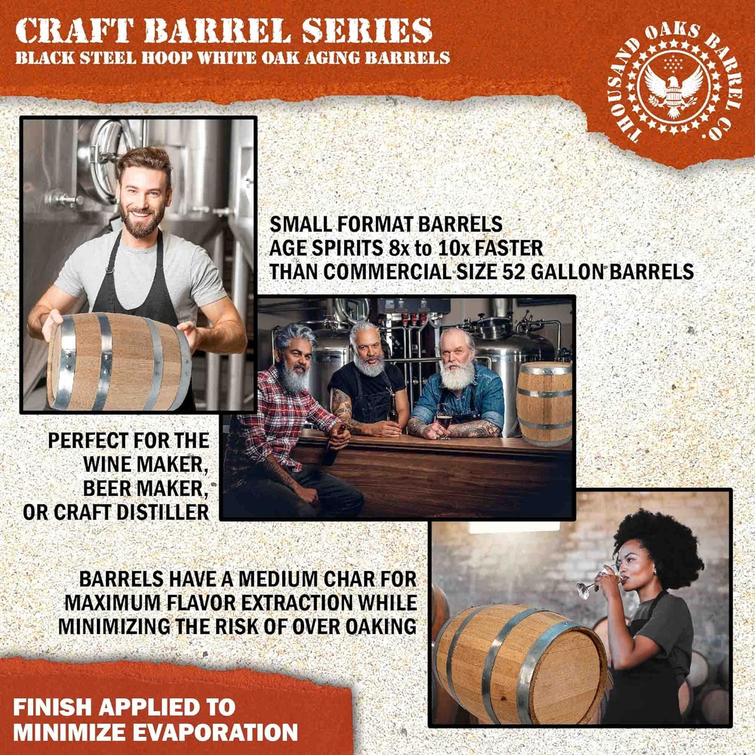 THOUSAND OAKS BARREL included funnel for clean pouring