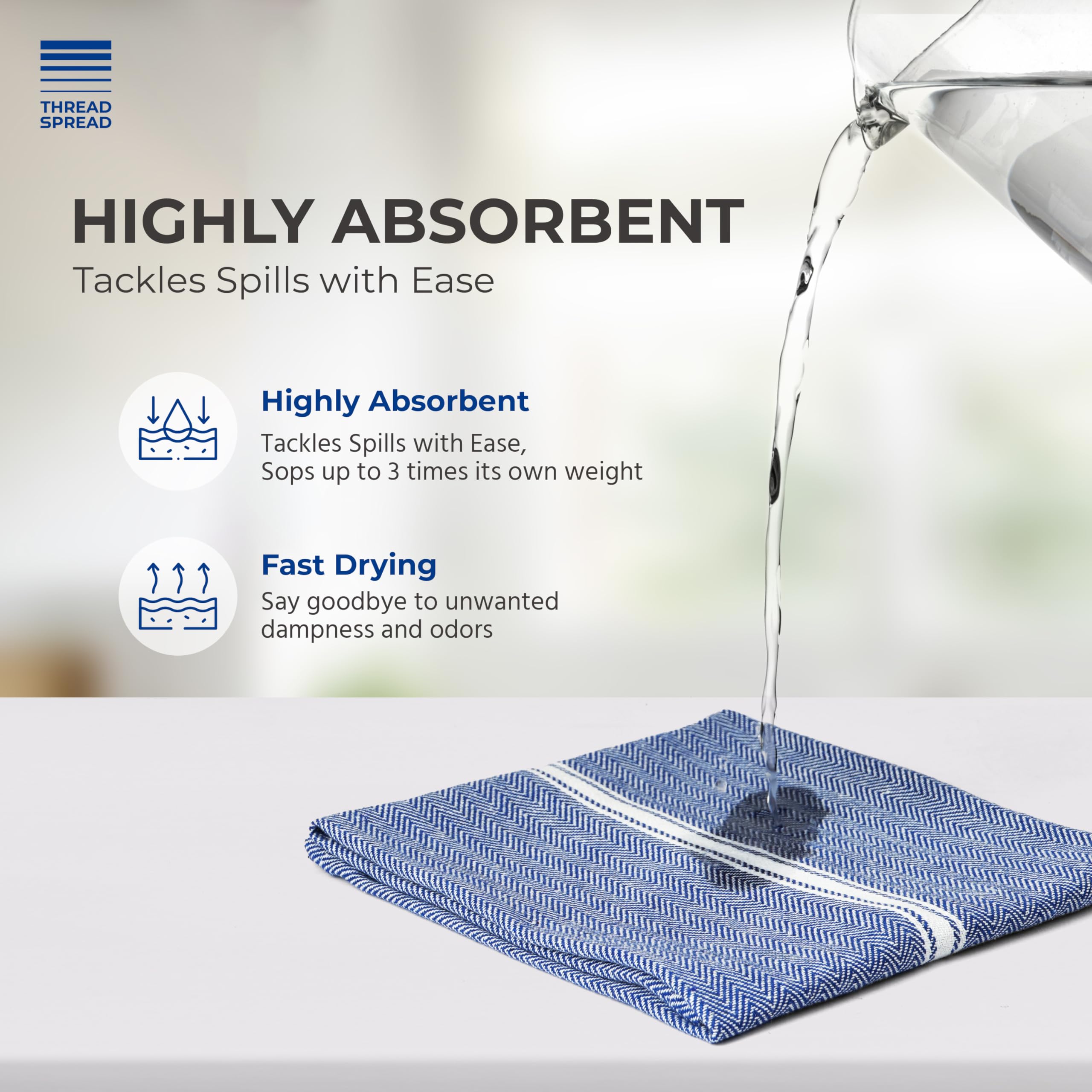 THREAD SPREAD super-absorbent towels help tackle spills with a single wipe.