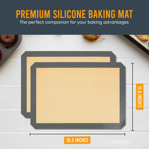 ThreadNanny half-sheet silicone mat 16.5x11.6 inches for easy cookie release.