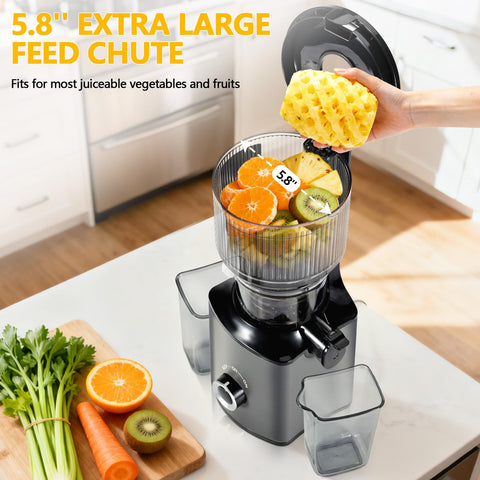 ThreeAll slow juicer operates at 45rpm to protect nutrients and flavor.