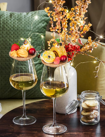 THSLSFX bamboo wine glass cover keeps debris out with natural elegance