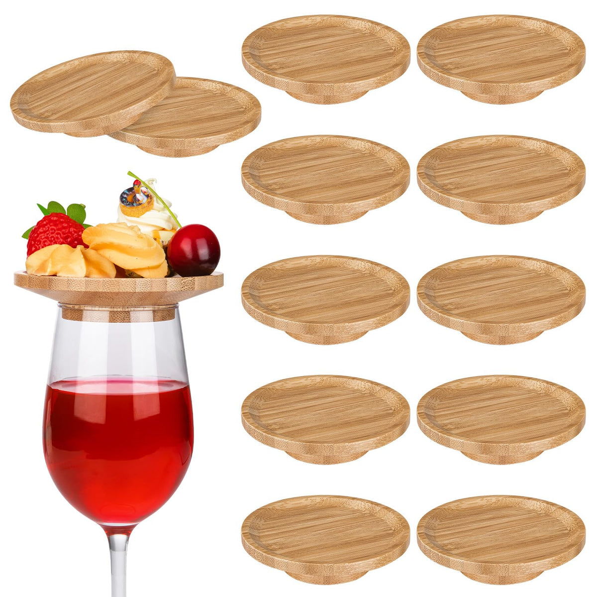 THSLSFX wine glass toppers set enhances presentation at tastings and gatherings