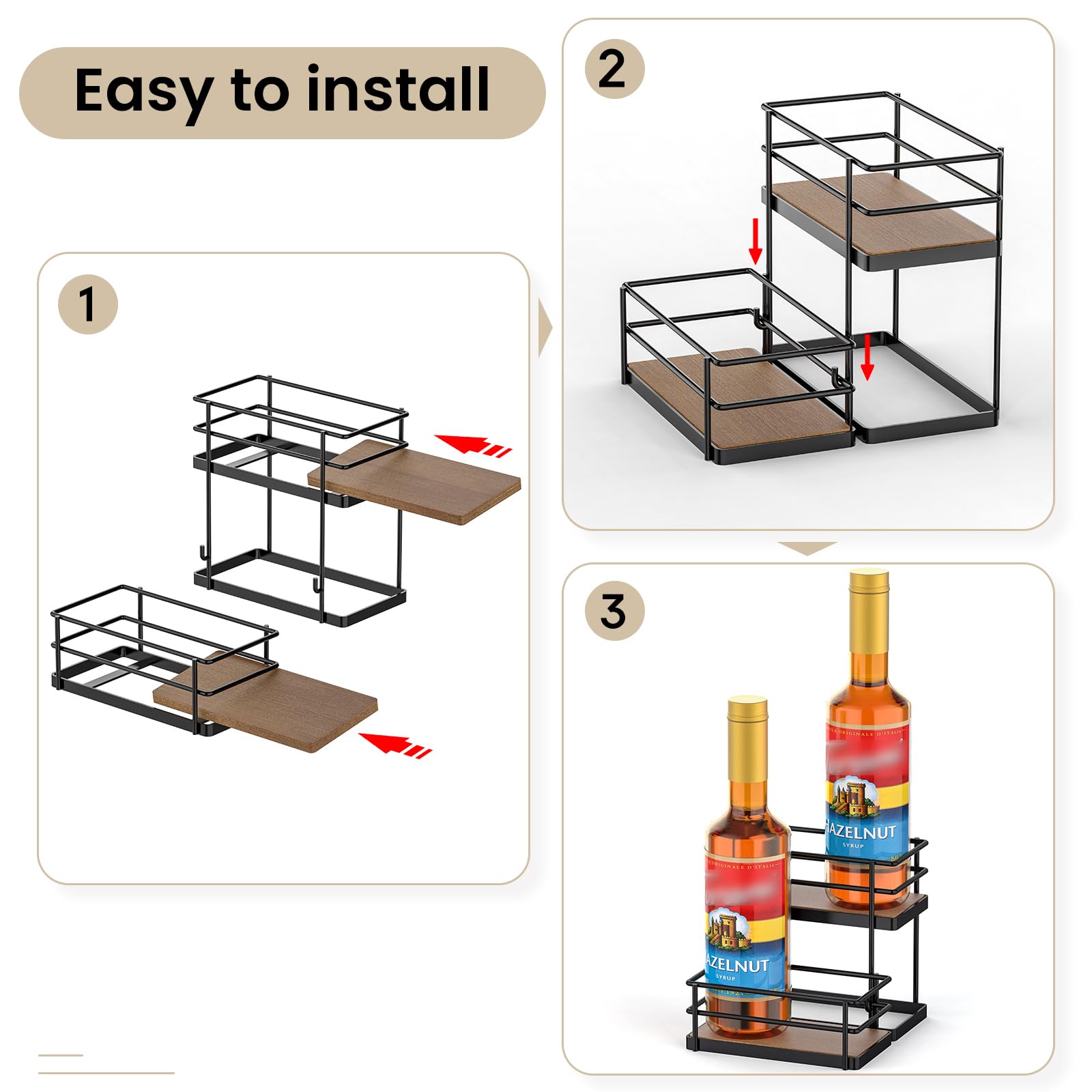 THYGIFTREE compact syrup rack boosts coffee bar efficiency.