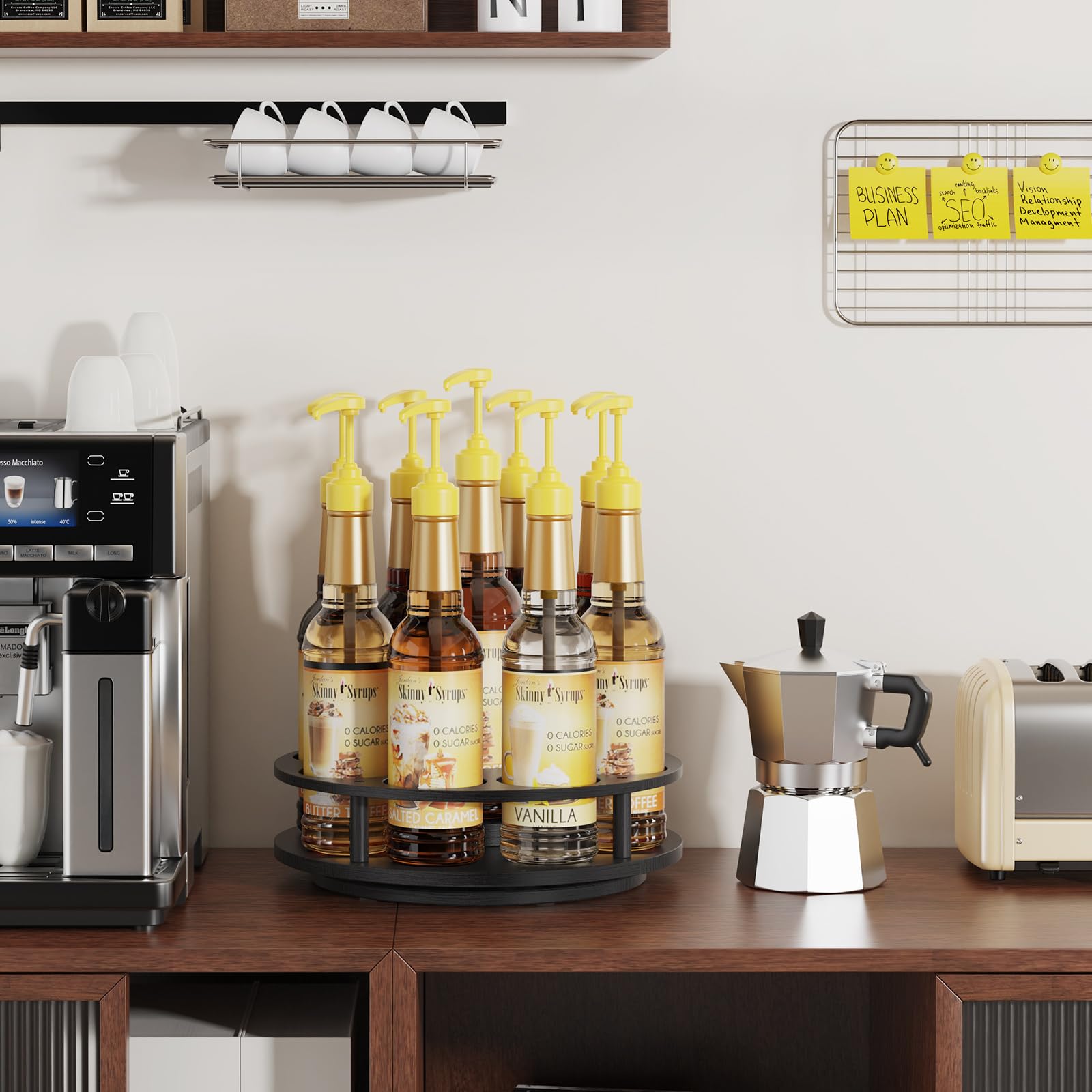 THYGIFTREE large base with anti-slip pads stabilizes the rack on wood or marble surfaces