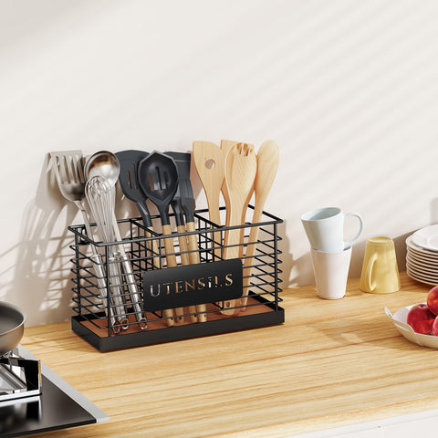 THYGIFTREE matte black metal with wood base for durable daily use