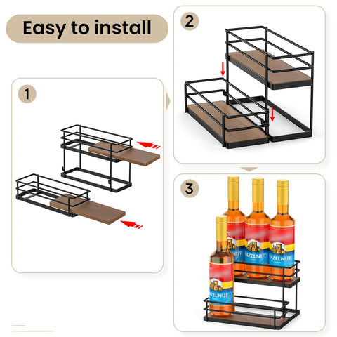 THYGIFTREE multi-use bottle rack can also store oils, vinegars, or spices