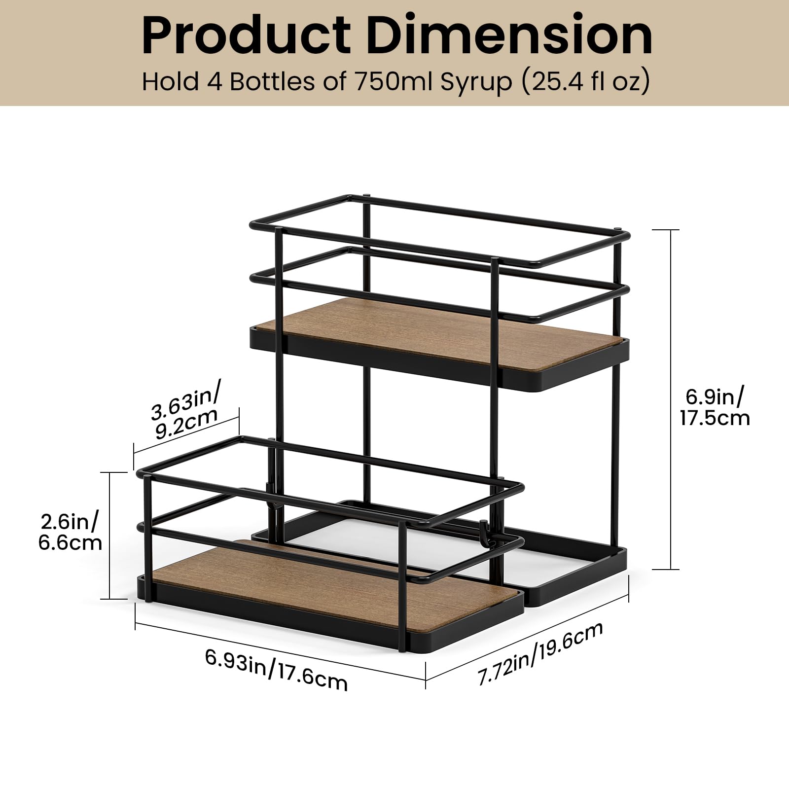THYGIFTREE rustic wood base adds warm style to countertops.