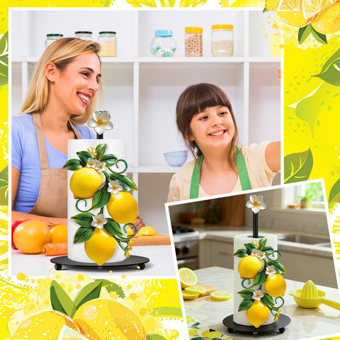 Thyle yellow lemon decor keeps towels reachable during daily cooking sessions.