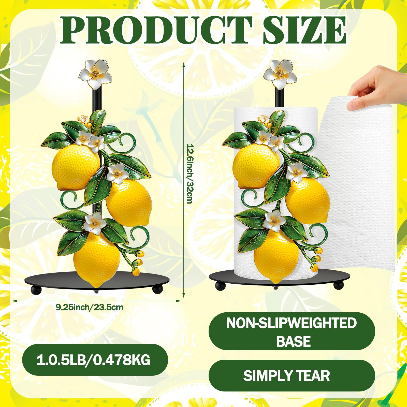 Thyle weighted-base lemon holder stays steady on busy countertops.