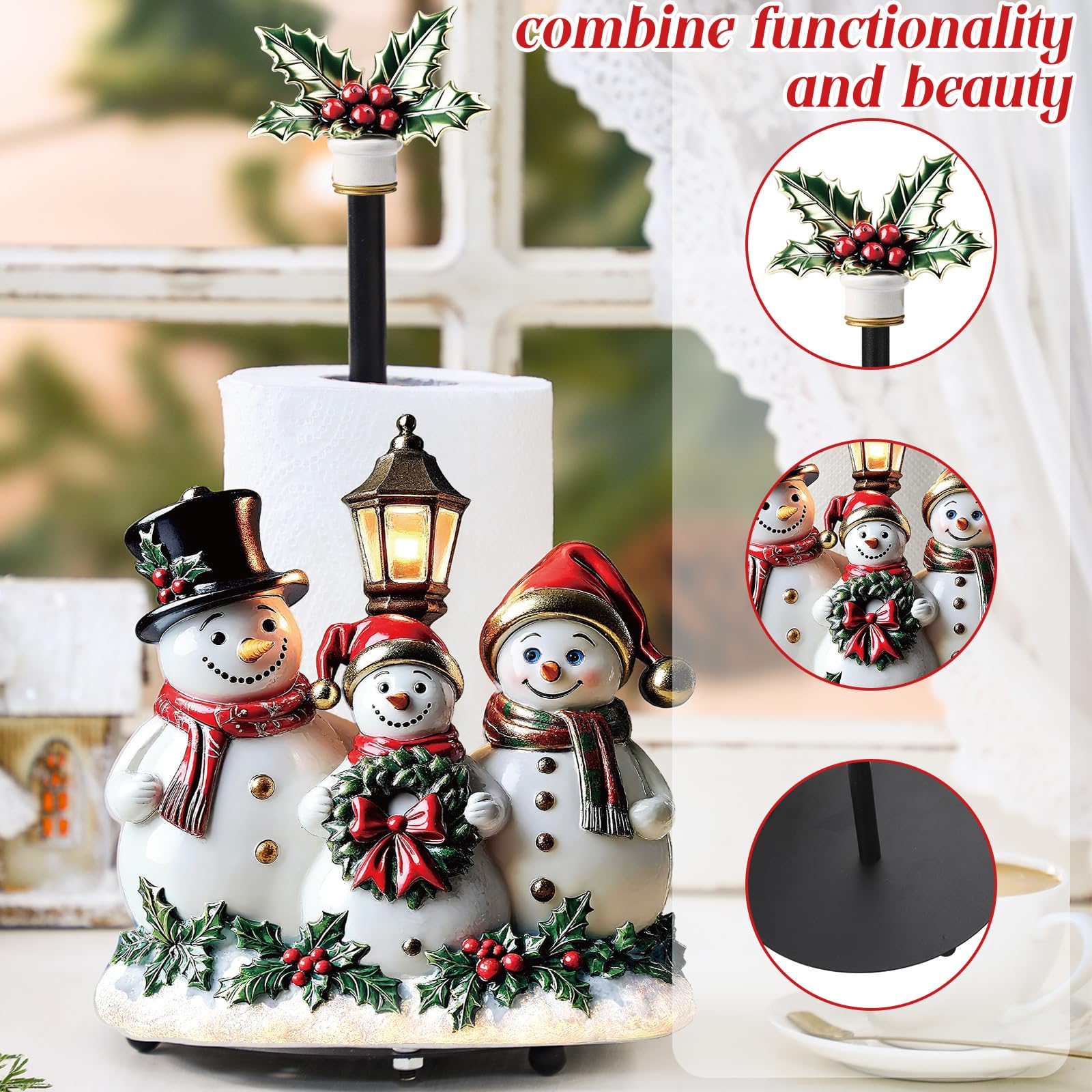Thyle paper towel holder with weighted base stays upright during daily use.