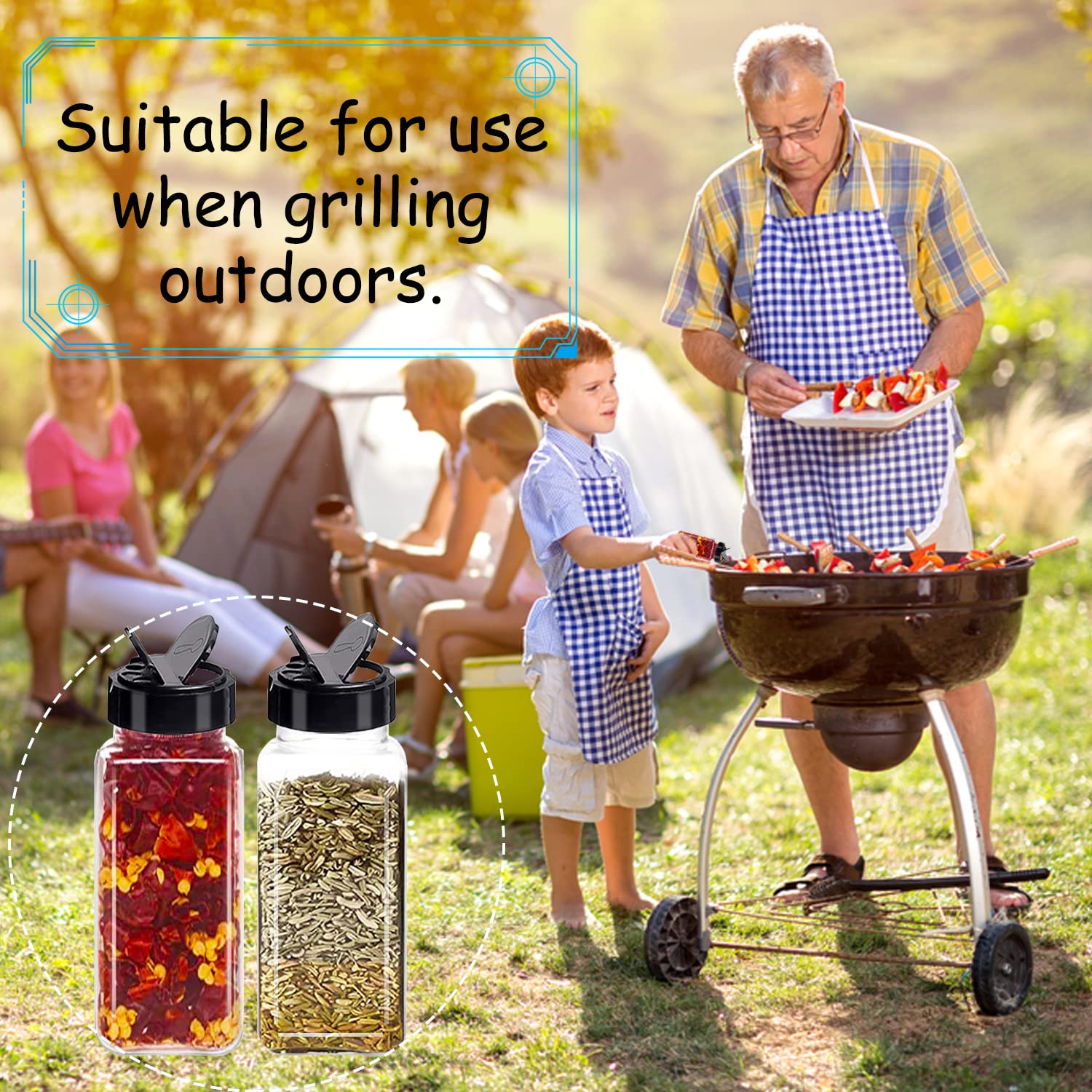 Tiaiidi dual flip lids offer shake or pour modes for flexible use.