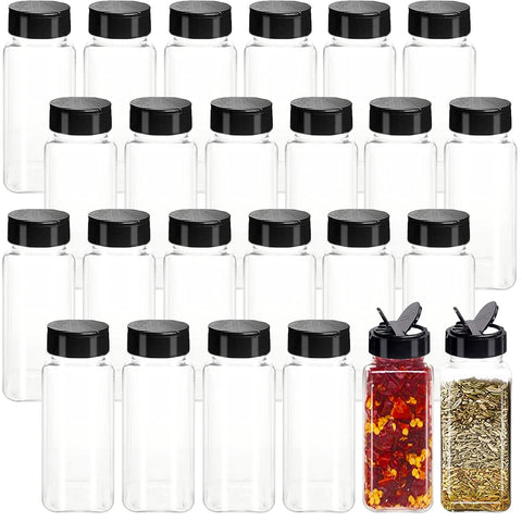 Tiaiidi square spice jar 24-pack for organized pantry storage and quick identification.