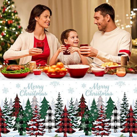 Tiamon Christmas party decor tablecloth enhances seasonal ambiance.