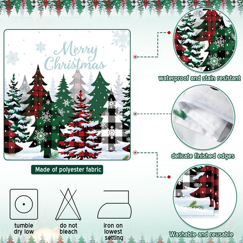 Tiamon waterproof polyester tablecloth protects surfaces during holiday meals.