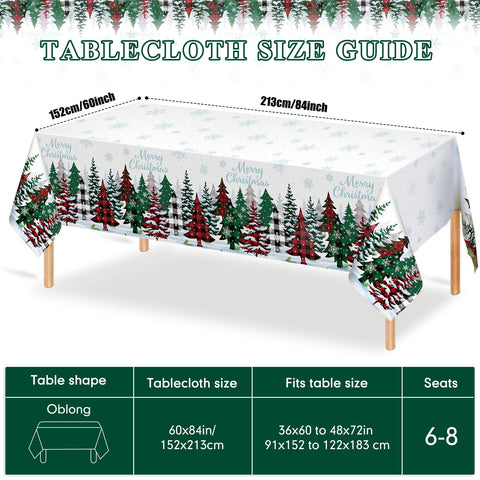Tiamon white Christmas snowflakes tablecloth creates an elegant holiday backdrop.