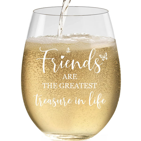 TIAOFENGZHEN wine glass with friendship quote, ideal for best friend birthday celebrations.