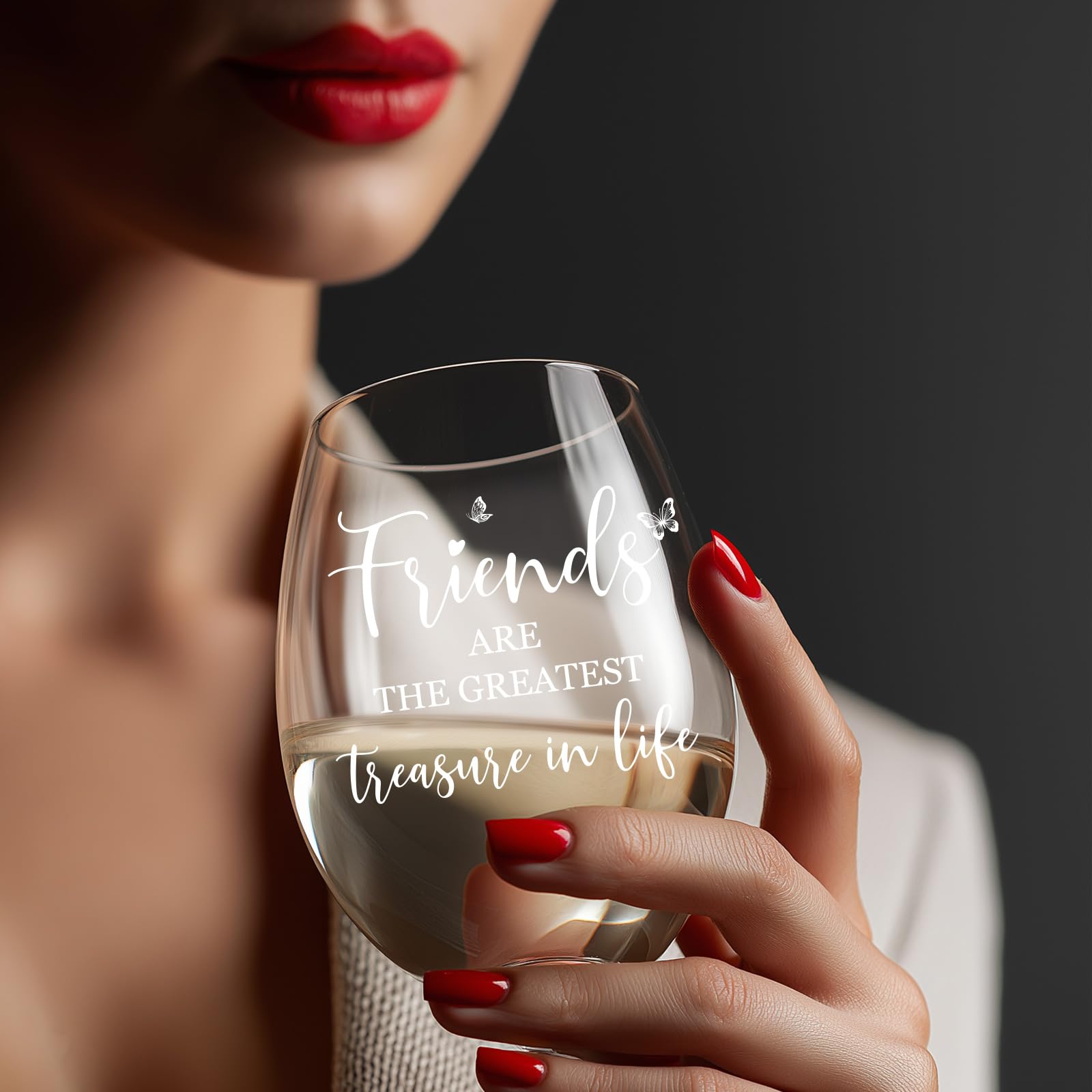 TIAOFENGZHEN durable stemless wine glass, great for daily wine nights with friends.