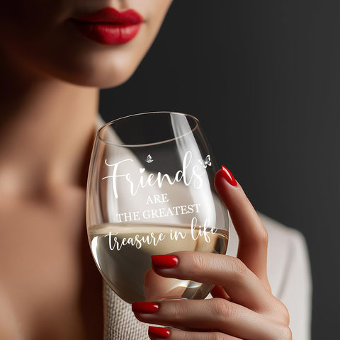TIAOFENGZHEN durable stemless wine glass, great for daily wine nights with friends.