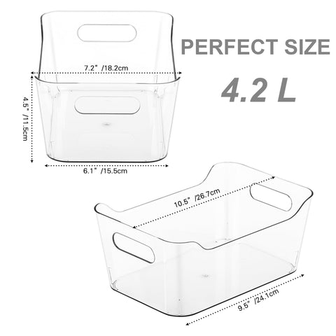 Tiawudi clear storage bin with easy grip handles for effortless lifting.