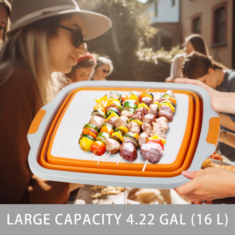 Tiawudi 16L capacity collapsible tub ready for large batches.