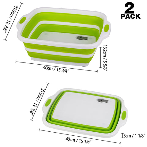 Tiawudi collapsible cutting board 2-pack assembled for quick prep