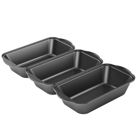 Tiawudi 3-pack nonstick bread pan interior for even browning and easy release.