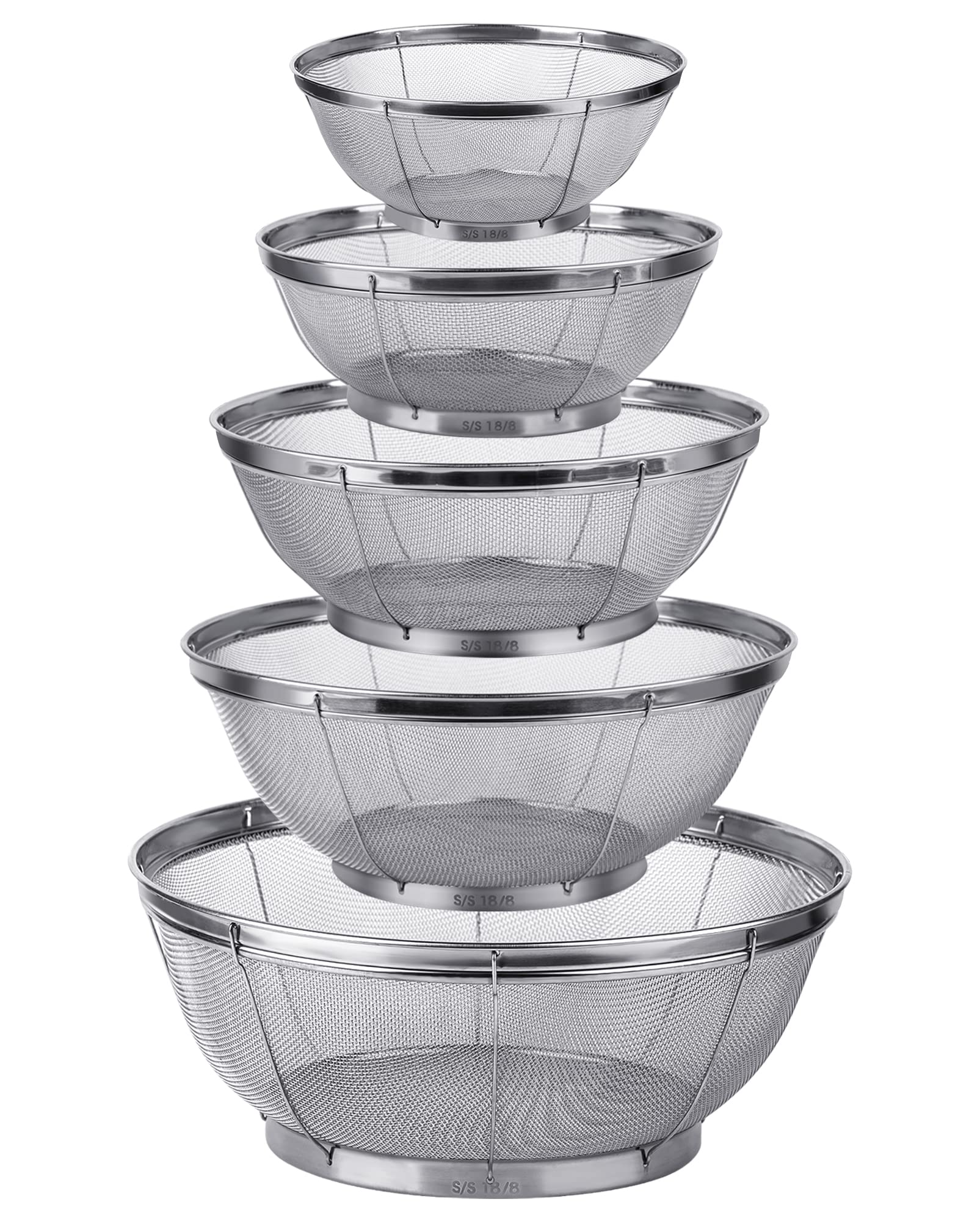 Tiawudi 6-quart extra-large strainer for fast pasta draining and veggie rinse.