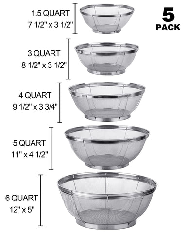 Tiawudi 4-quart strainer ideal for washing grains and berries.